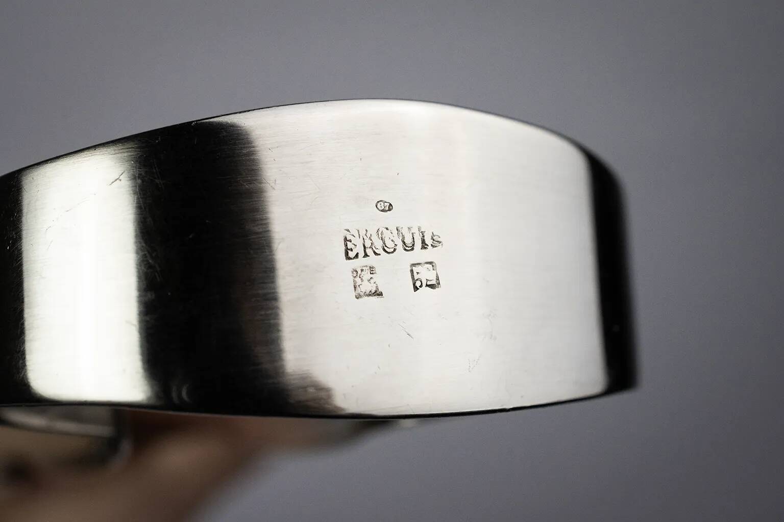 Silver-plated sugar or ice tongs — Ercuis model Pearls