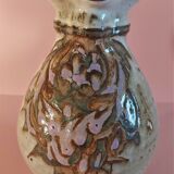 Glazed terracotta pitcher signed Pierrette XXth