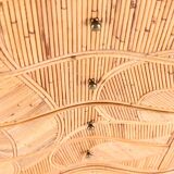 Curved chest of drawers with 4 rattan drawers