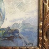 Bouquet of flowers golden frame