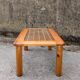 Lattice coffee table in pine and glass, France, 1980