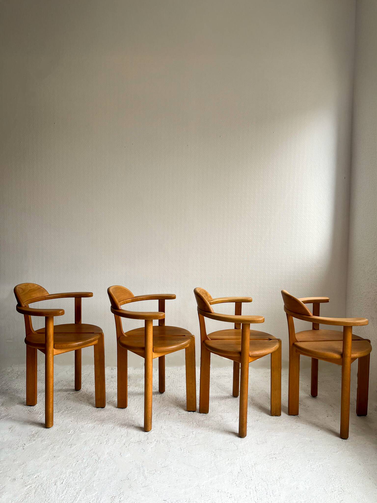 Set of 4 wooden chairs from the 1970s