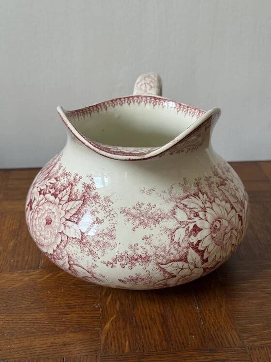 Antique pink ironstone toilet pitcher