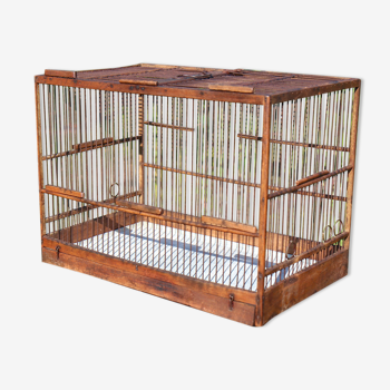 Cage à oiseaux bois mi XXème