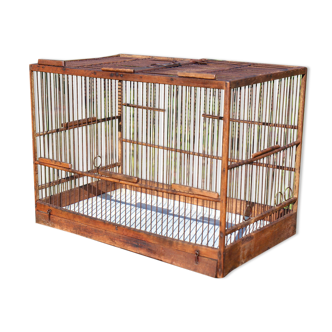 Cage à oiseaux bois mi XXème