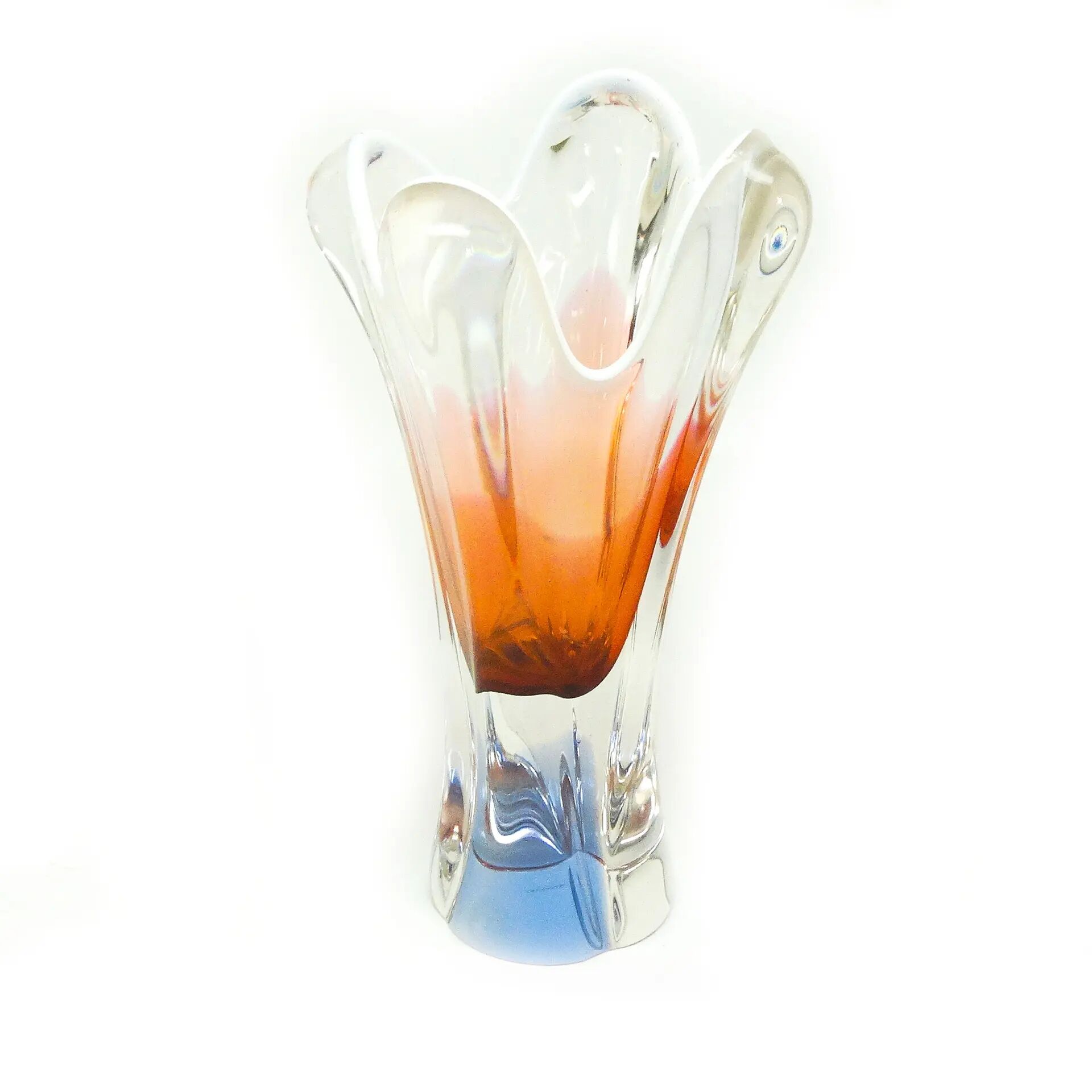 Mid-century modern vase, glass, designed by J. Hospodka, Czechoslovakia, 1960s