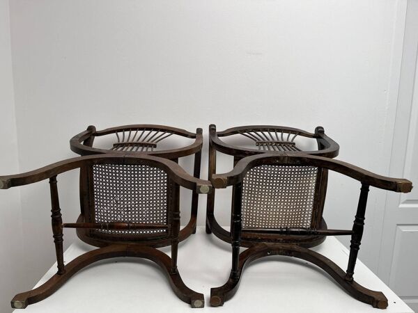 Paire Fauteuil dagobert et son cannage