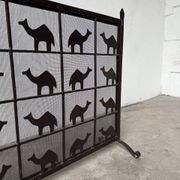 Wrought iron fireplace screen Les Marolles 1950