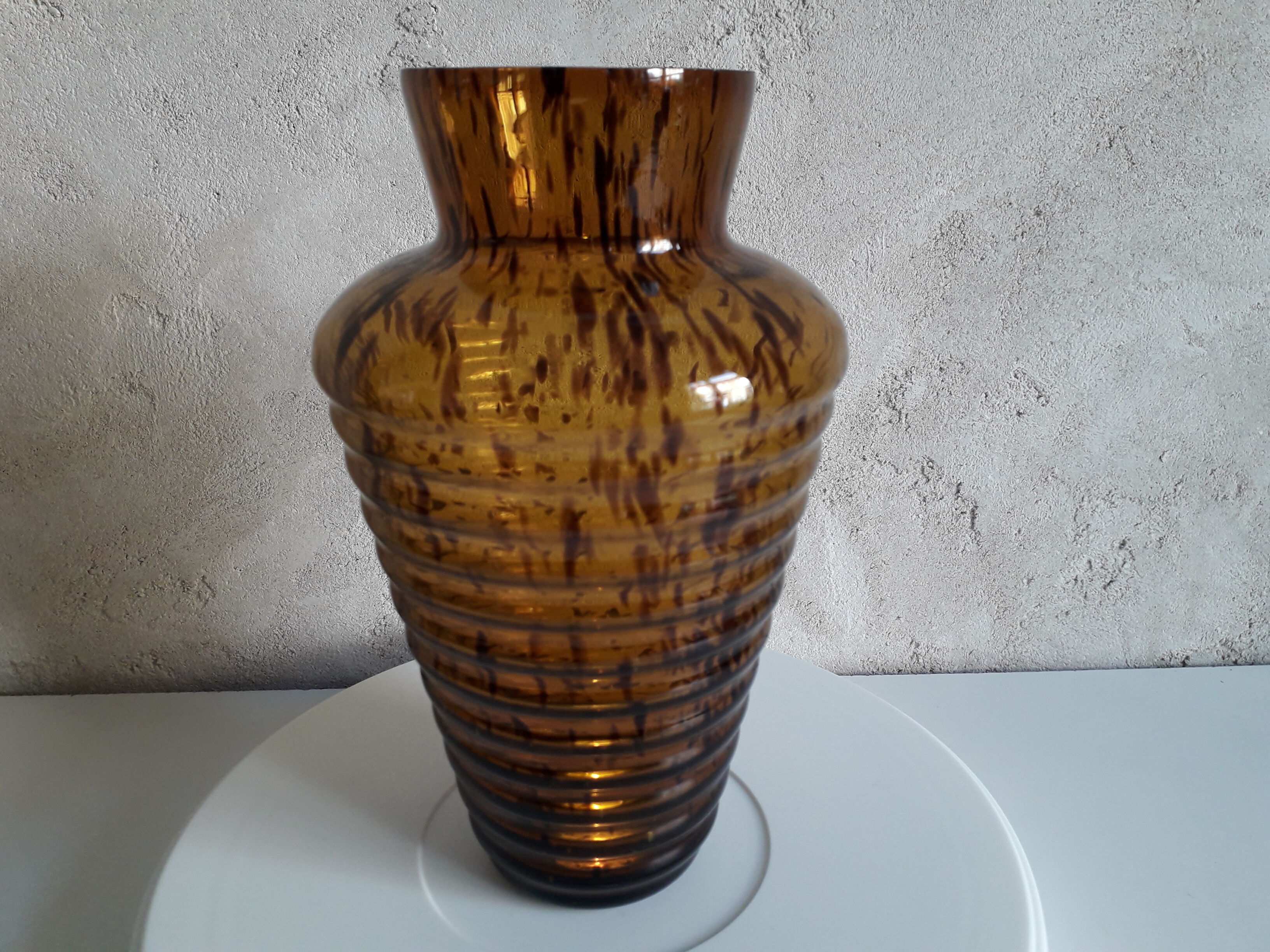 Vintage amber glass vase