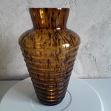 Vintage amber glass vase