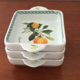 Set of 3 square plates of Tognana porcelain presentation