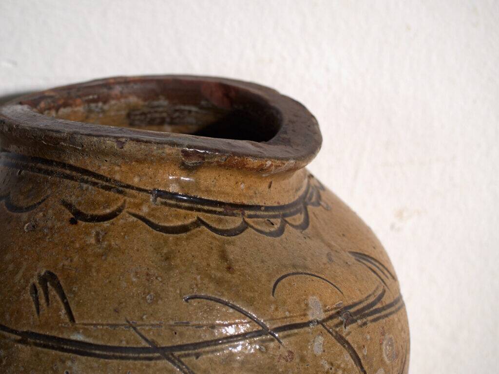 Vase ancien chinois en grès émaillé – Chine, vers 1890