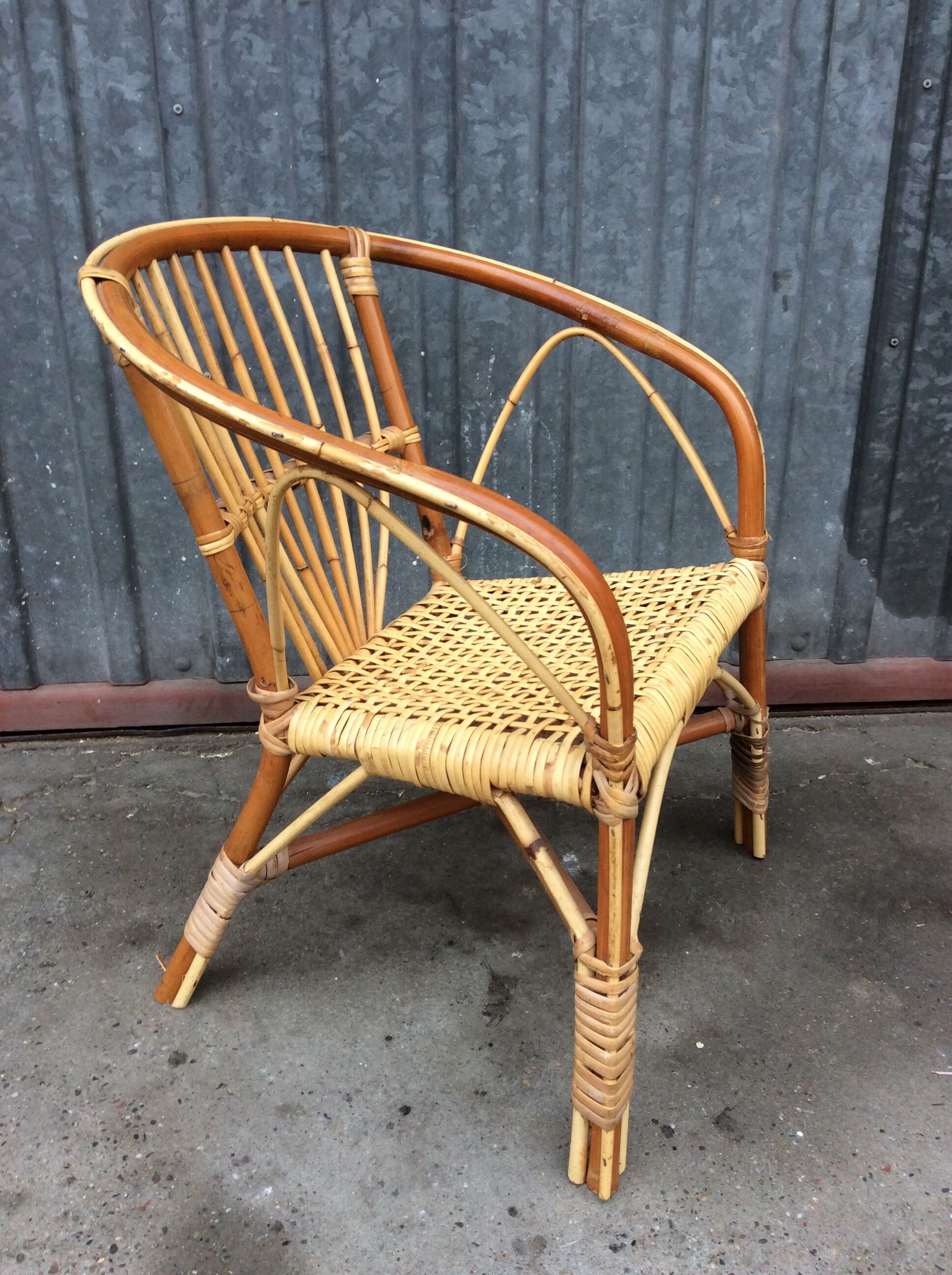 Child rattan chair from the 60s and 70s