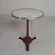 Bistro table with cast iron legs and marble top, 1920s.