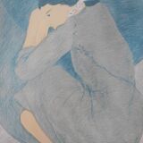 Sleeping Woman original handsigned lithograph Pierre Boncompain