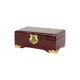 Vintage chinese wooden jewelery box jewelery red lining copper 20cm