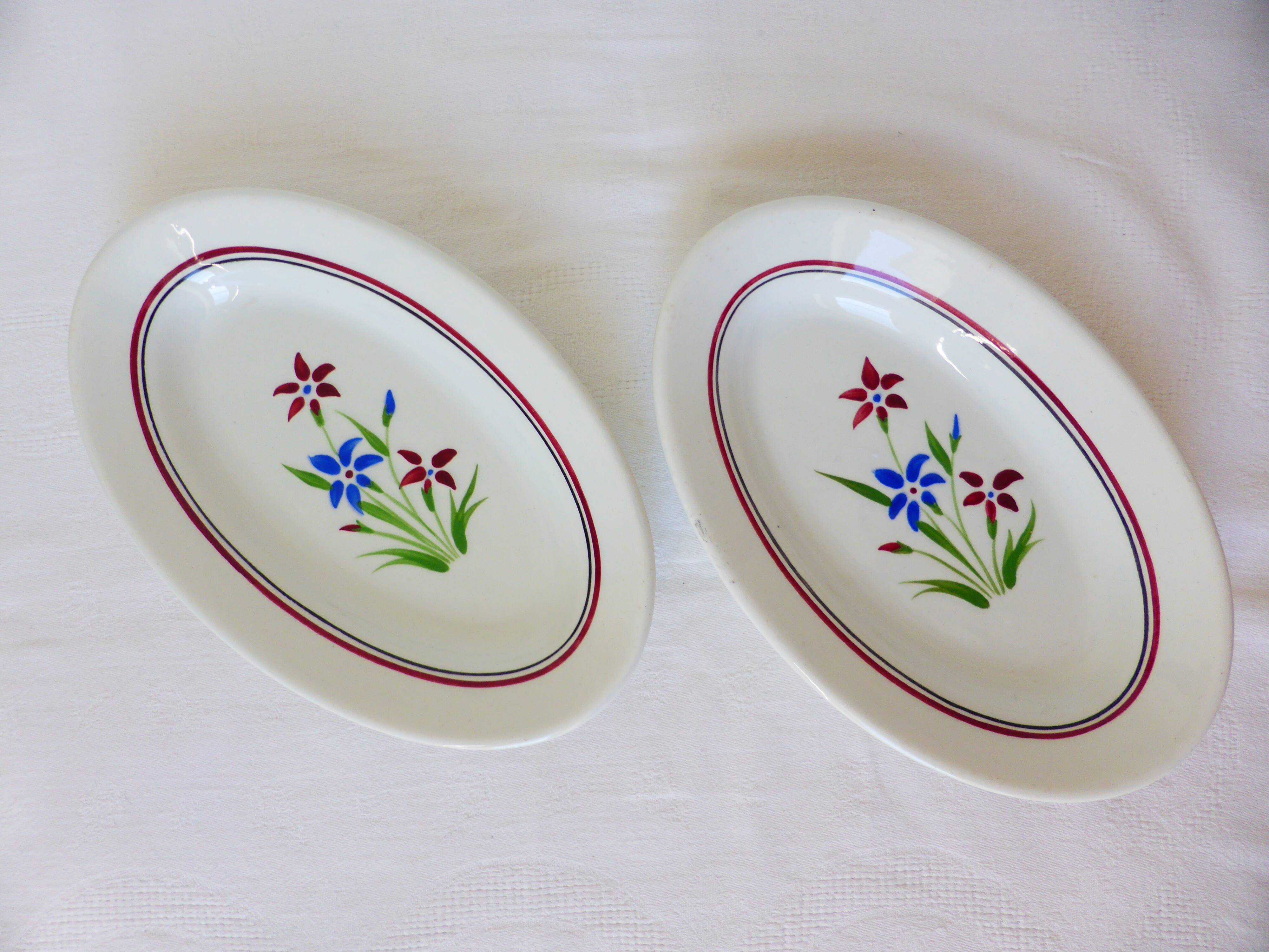 2 vintage Salins Lily model relish dishes 2106214