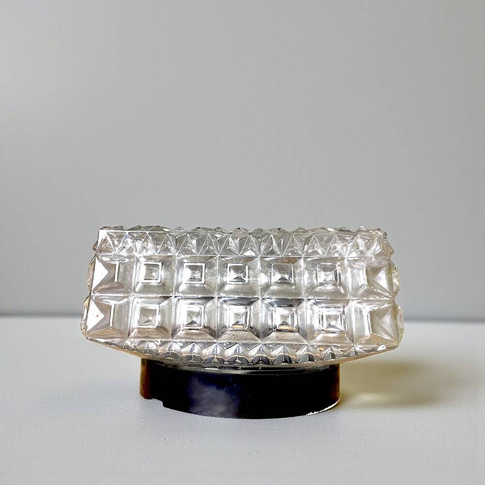 Square glass flush mount ceiling light or wall sconce