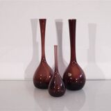 Set of purple Scandinavian vases 1970
