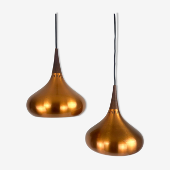 Pair of Pendant Lamps Orient Design Jo Hammerborg for Fog & Morup, Denmark, 1960s