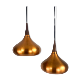 Pair of Pendant Lamps Orient Design Jo Hammerborg for Fog & Morup, Denmark, 1960s