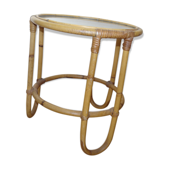 rattan harness, glass tray, 1950, delivery offered