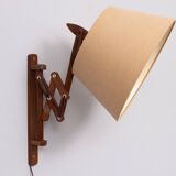 Small teak scissors wall lamp 1960s holland