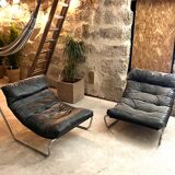 Pair of armchairs minimalist 70 style