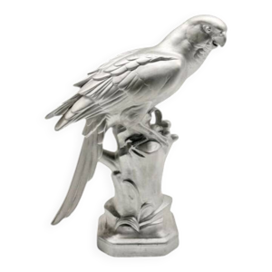 Perroquet en porcelaine - argent