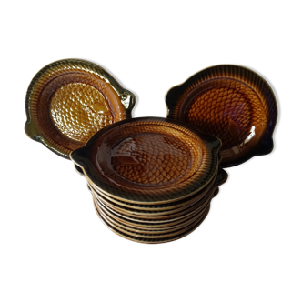 Lot of 12 plates "fish" of Sarreguemines