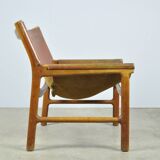 A/S MIKAEL LAURSEN / vintage leather easychair / Illum Wikkelsø / Denmark 1960s