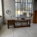 XL central island workbench oak