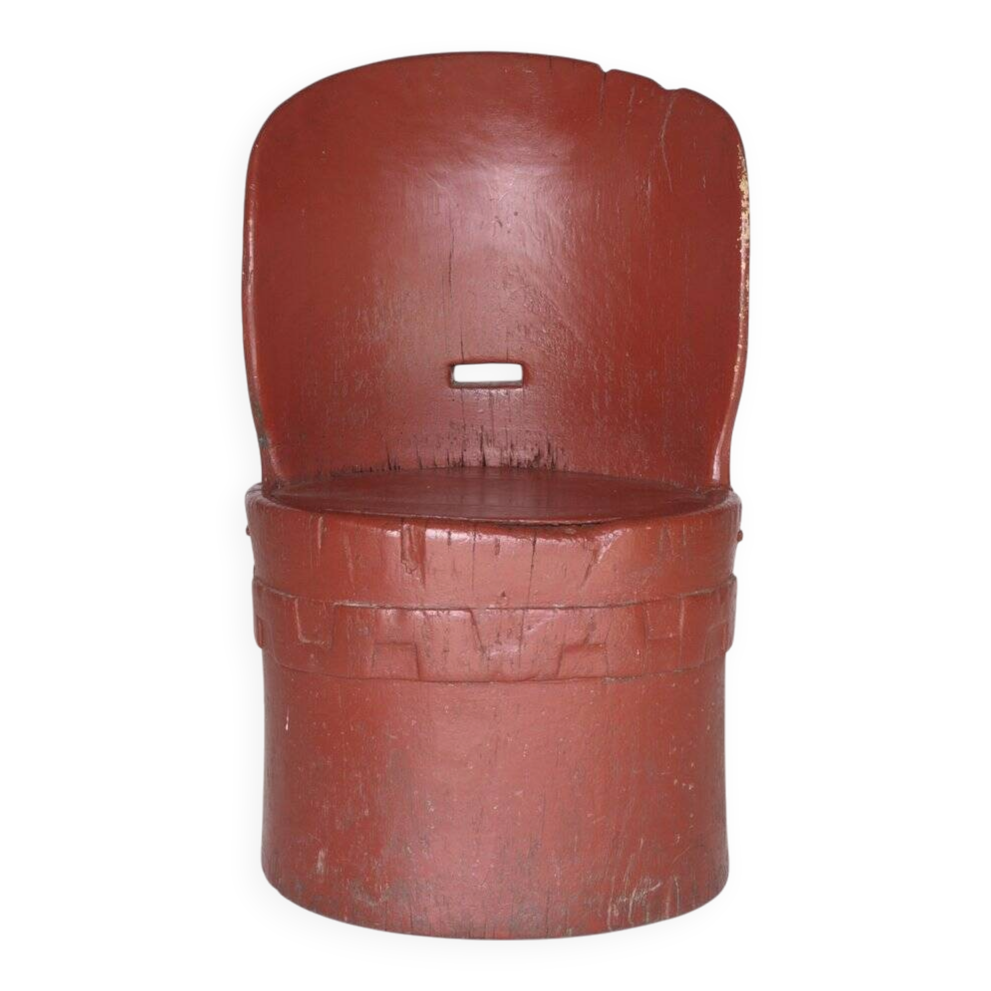 Antique Scandinavian Wooden Kubbestol Chair