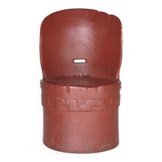 Antique Scandinavian Wooden Kubbestol Chair