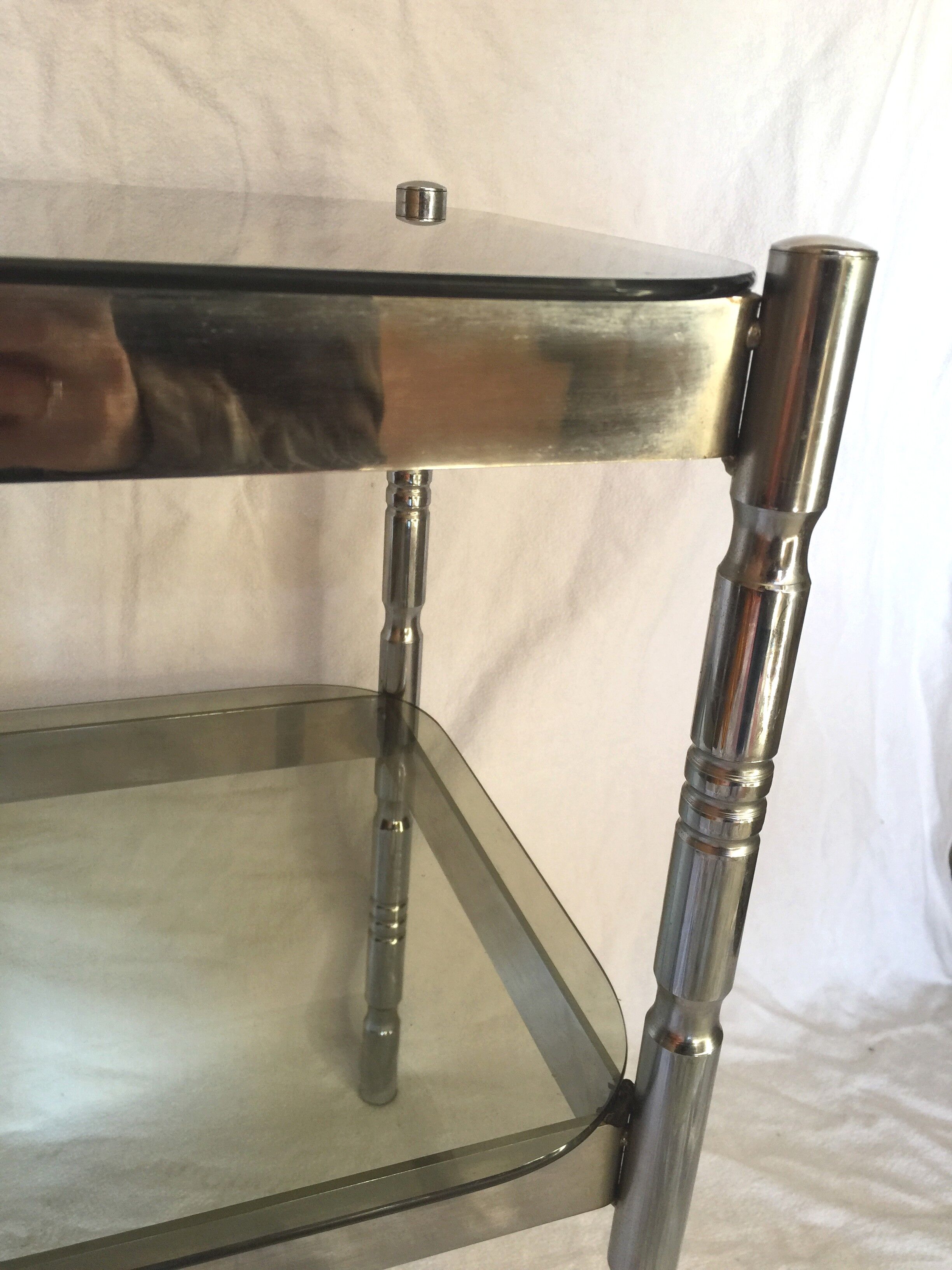 Harness square chrome and smoked glass vintage