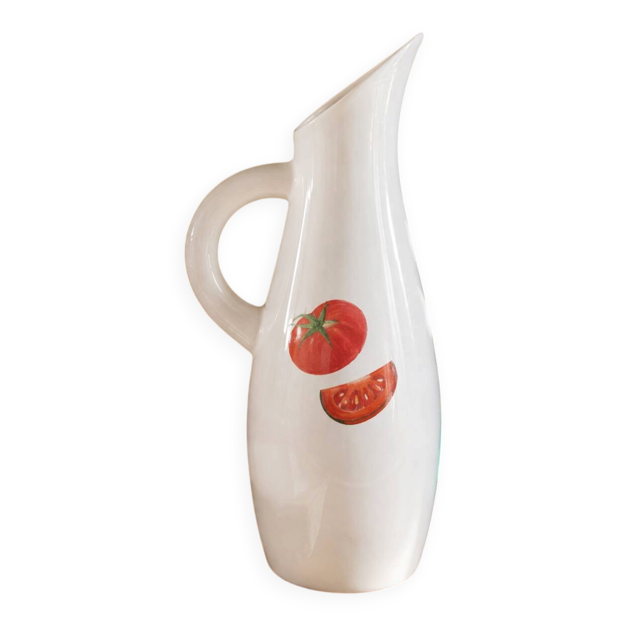 vintage ceramic pitcher Longchamp tomato hard-boiled egg design