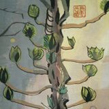 Painting nihon-ga "arbre" by uraraka matsuzawa