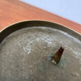 Vintage brutalist metal candle holders, 1970s, set of 2