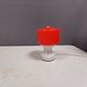 Glass table lamp, Swedish and from the 1980s, two-piece, in red/white glass