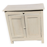Small Parisian sideboard with one drawer and two doors, white lacquered