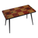 Vintage coffee table in laminate with geometric design, with tapered legs.