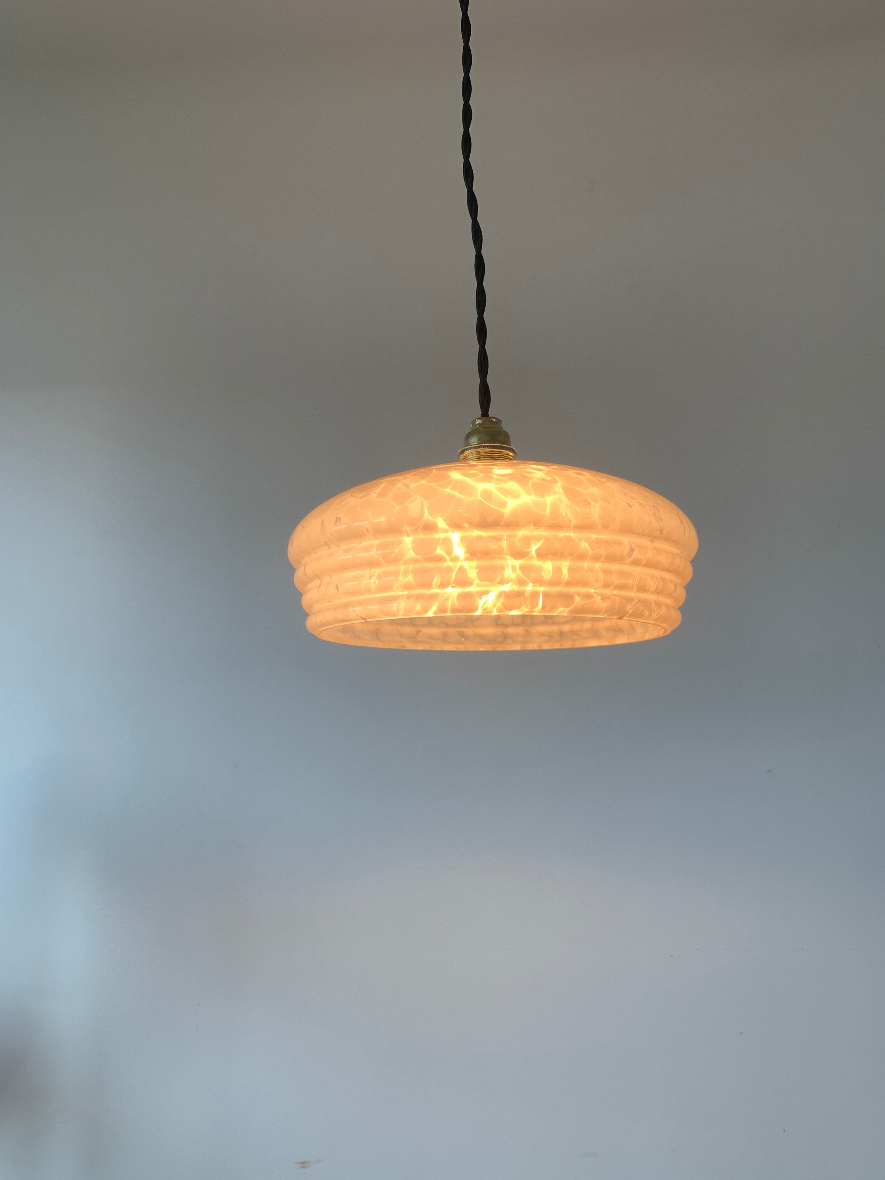 Pink Clichy glass pendant lamp