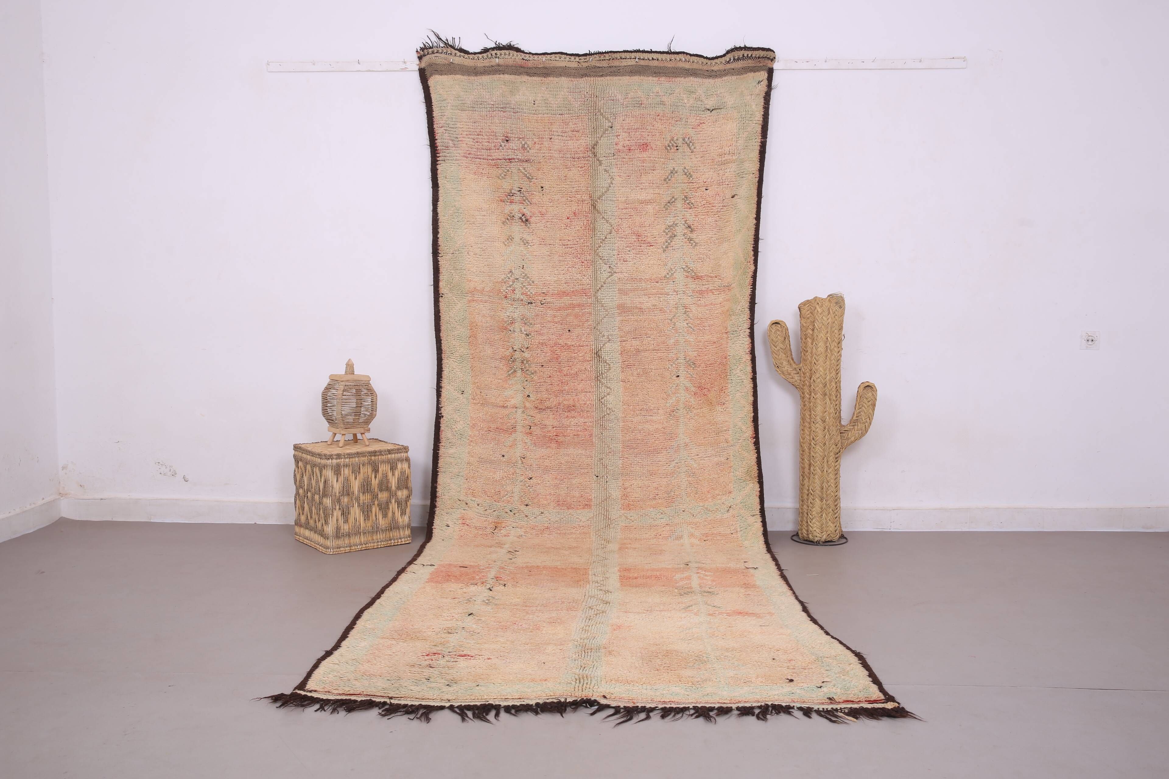 Peach Vintage Moroccan Rug 172 x 400 - Berber Wool Rug - Handmade Boho Rug