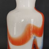 Modernist opaline vase Murano Carlo Moretti 60s-70s orange blue white