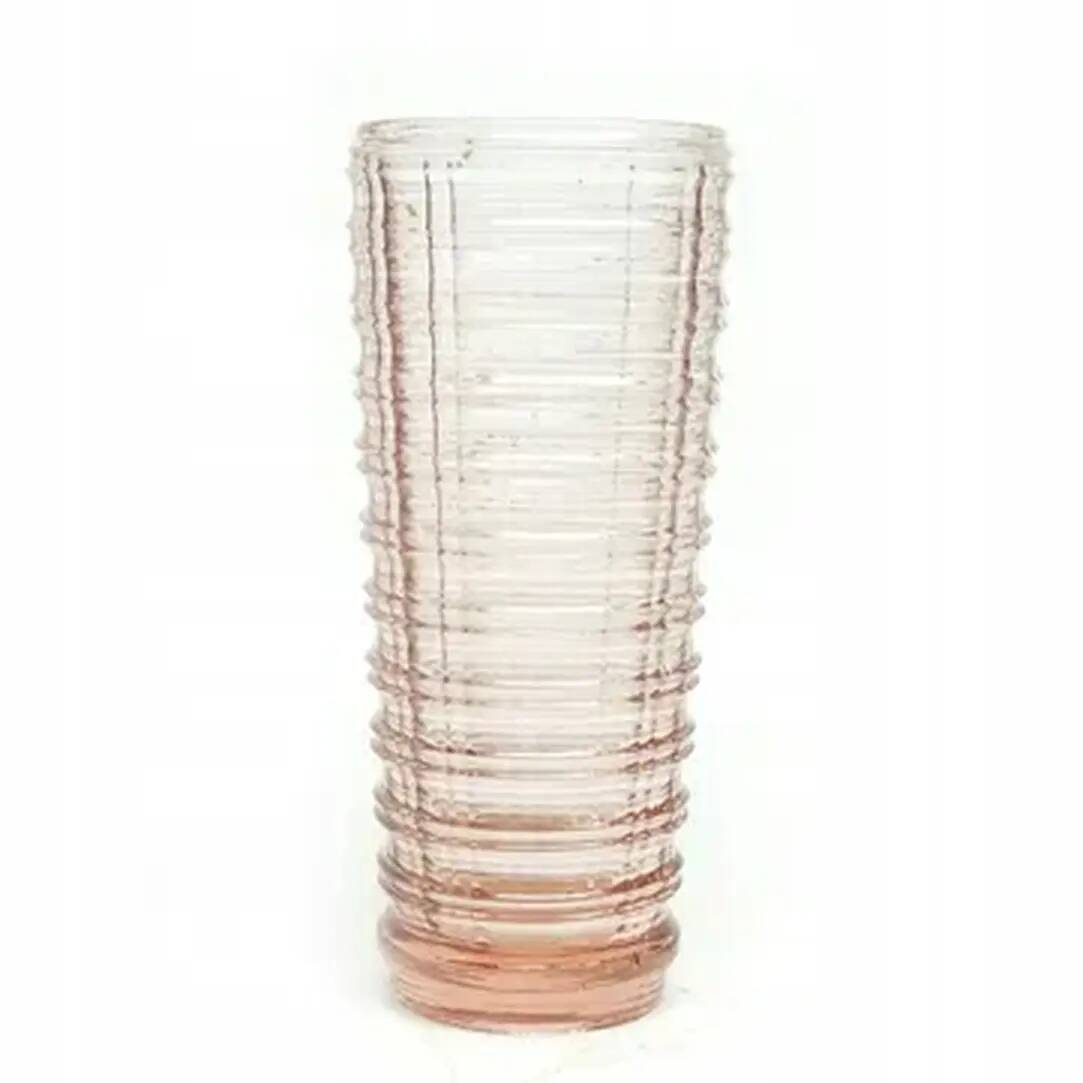 Bowling pin vase, mid-century modern, rosaline glass, Ząbkowice, Poland, 1970s