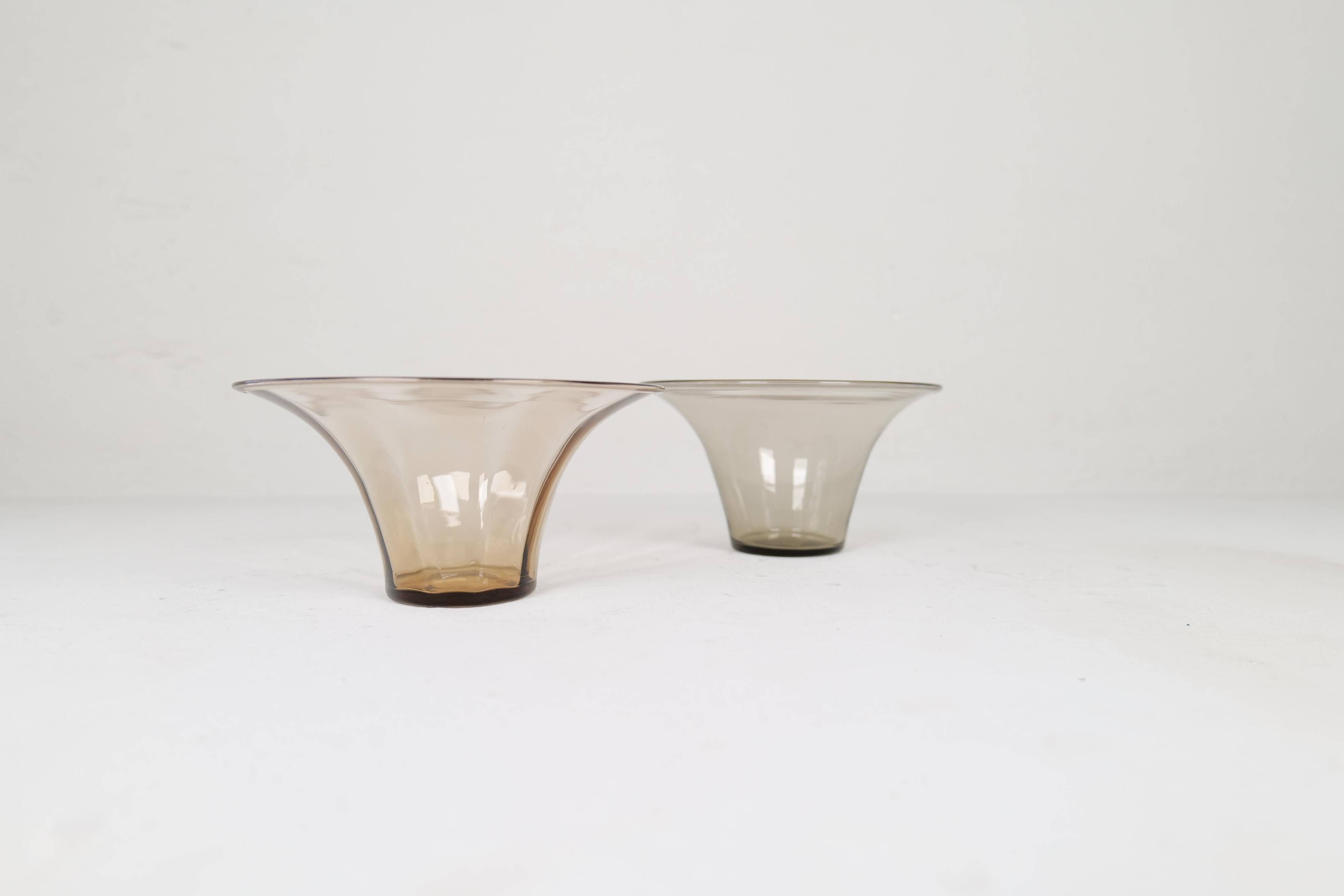 Art Deco Ensemble / Swedish Grace of 4 Glass Containers by Simon Gate Orrefors Sweden 1920s