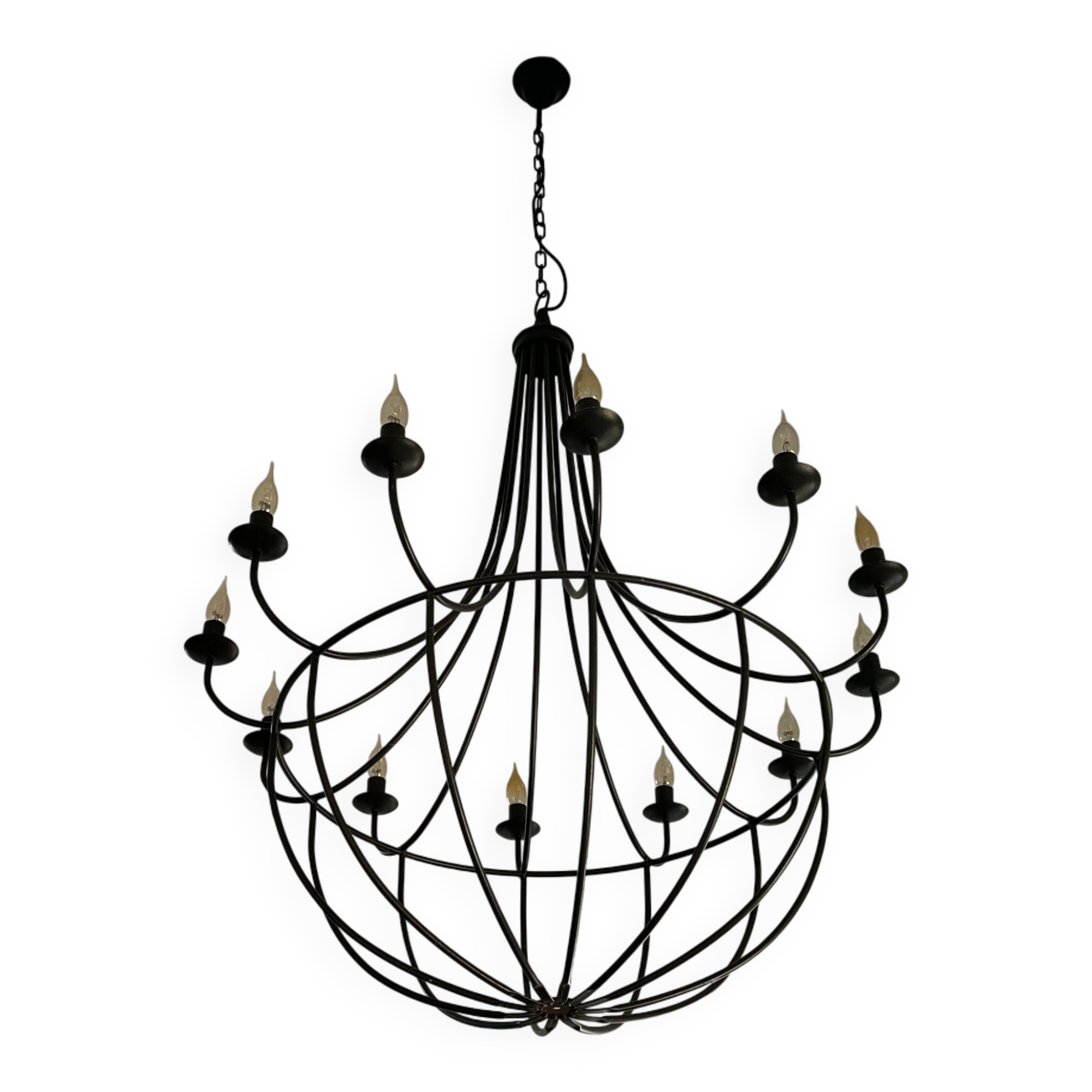 black metal monumental chandelier