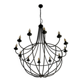 lustre monumental métal noir