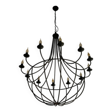 lustre monumental métal noir