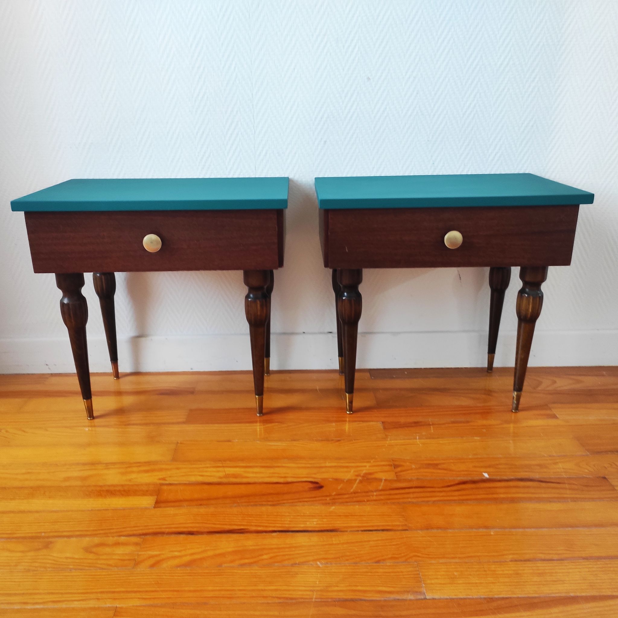 Paire de tables chevet vintage